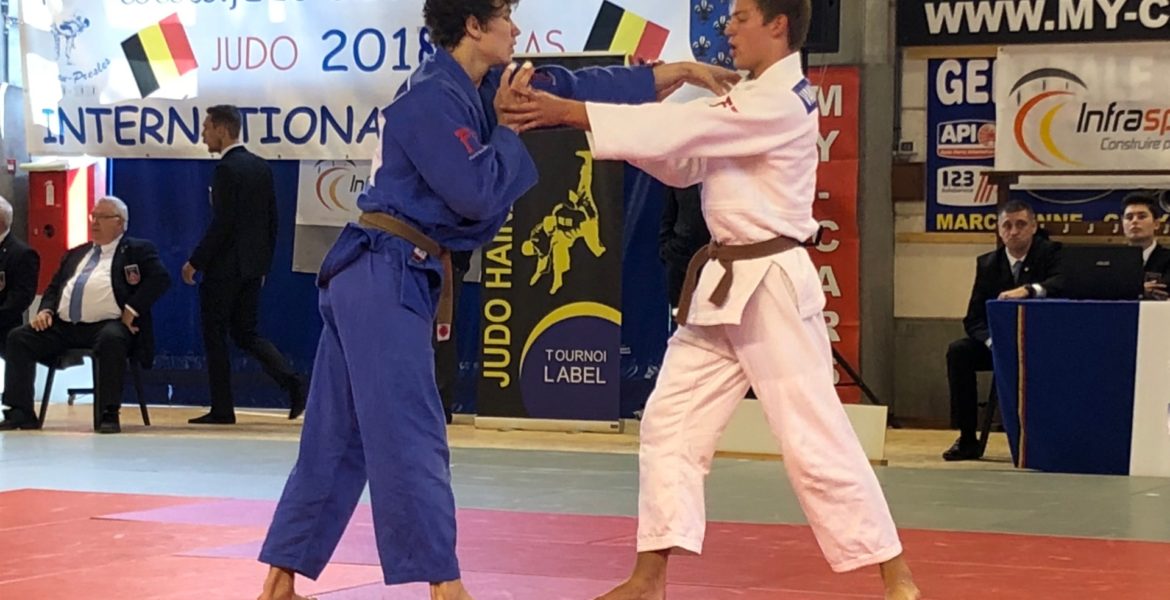 Hainaut Cup Belgie met twee judoka's van Judo Yushi in de halve finale u73 kg: Christopher Groot en Jelle van der Werff