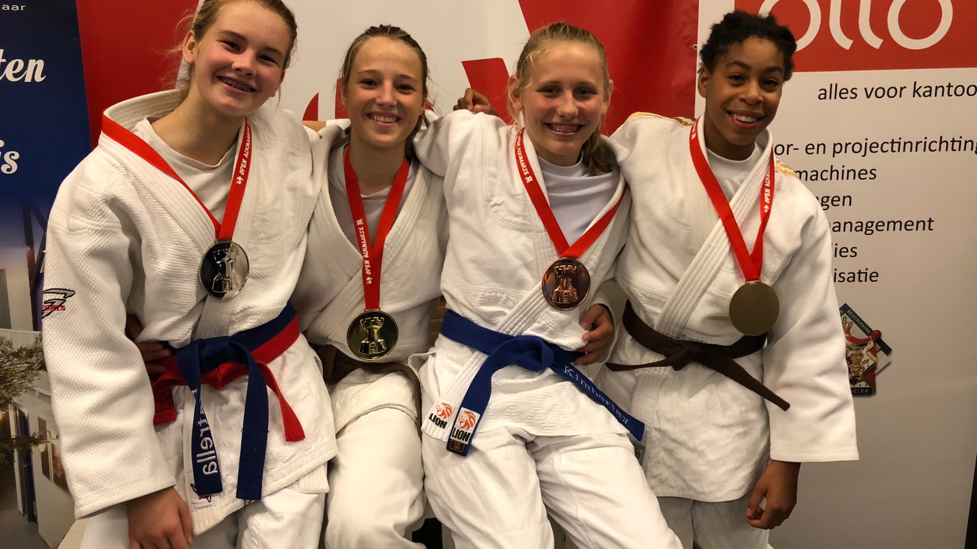 Open Alkmaase 2018 prijzen Judo Yushi Estrella - Sammy - Kimberley - Maira